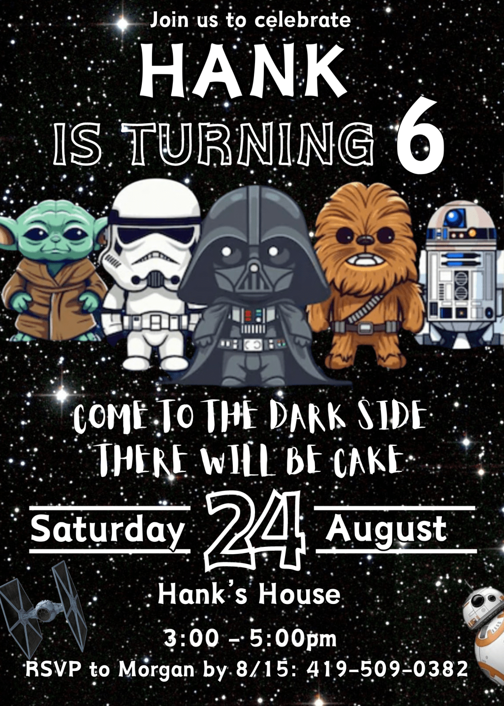 Hank’s Star Wars Birthday Party&nbsp;*Details*