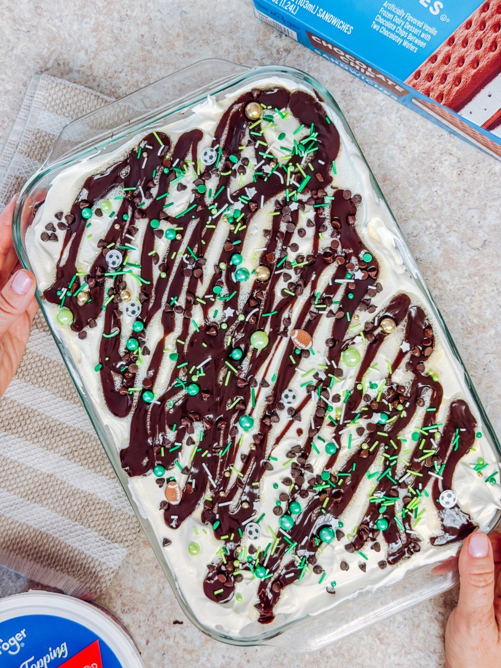 Easy Chocolate Chip Ice Cream Sandwich&nbsp;Cake