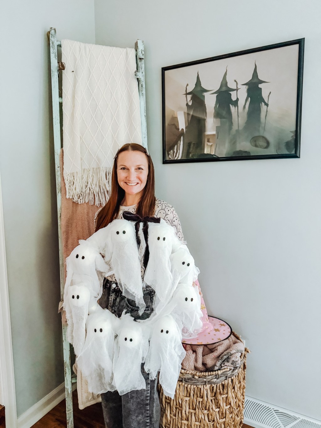 Pottery Barn Inspired DIY Ghost&nbsp;Wreath